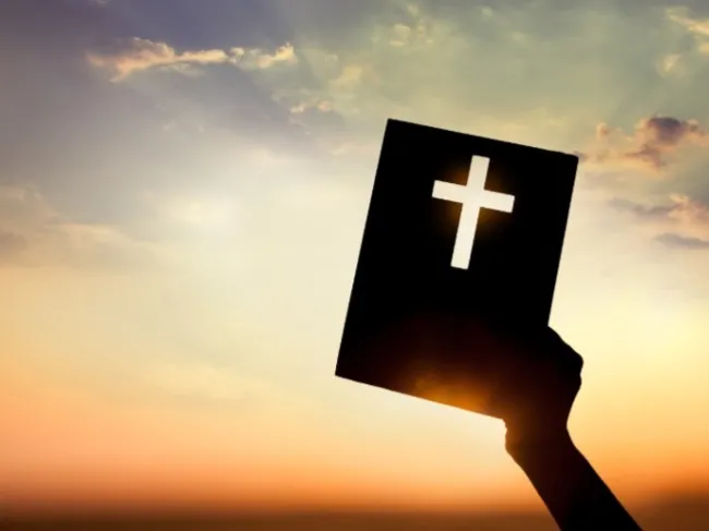 hand holding bible
